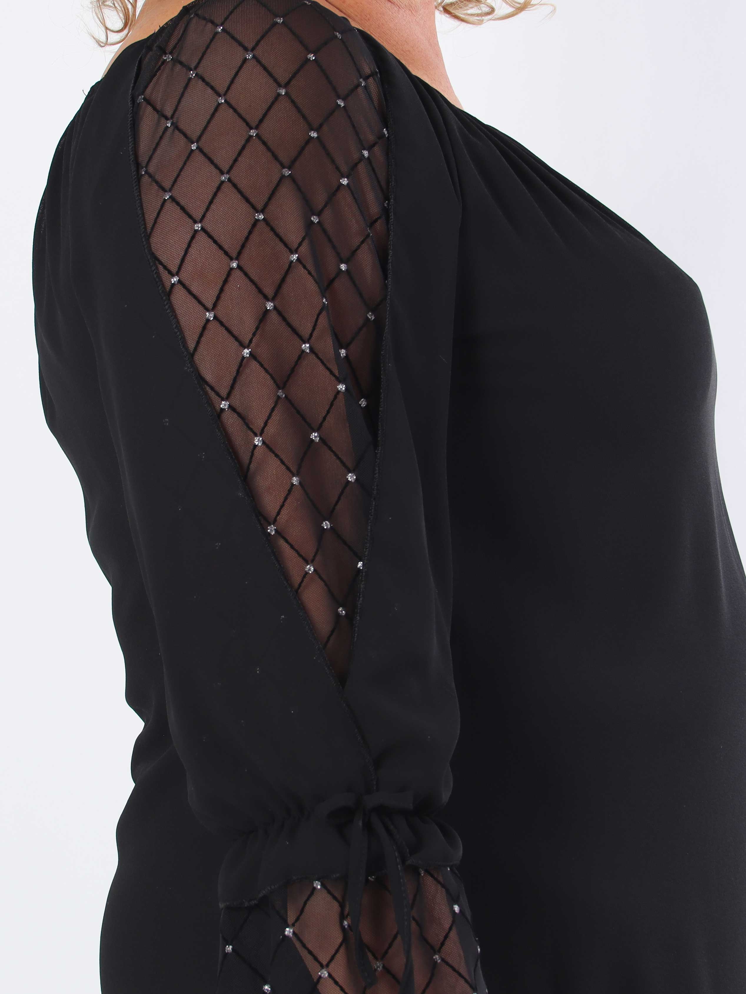 Ninell - Plus size chiffongtunika med vackra ärmar